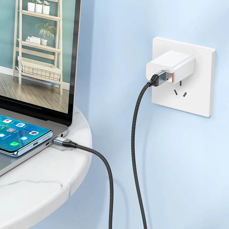 Hoco U128 Viking 2-in-1 charging data cable USB/Type-C to Type-C