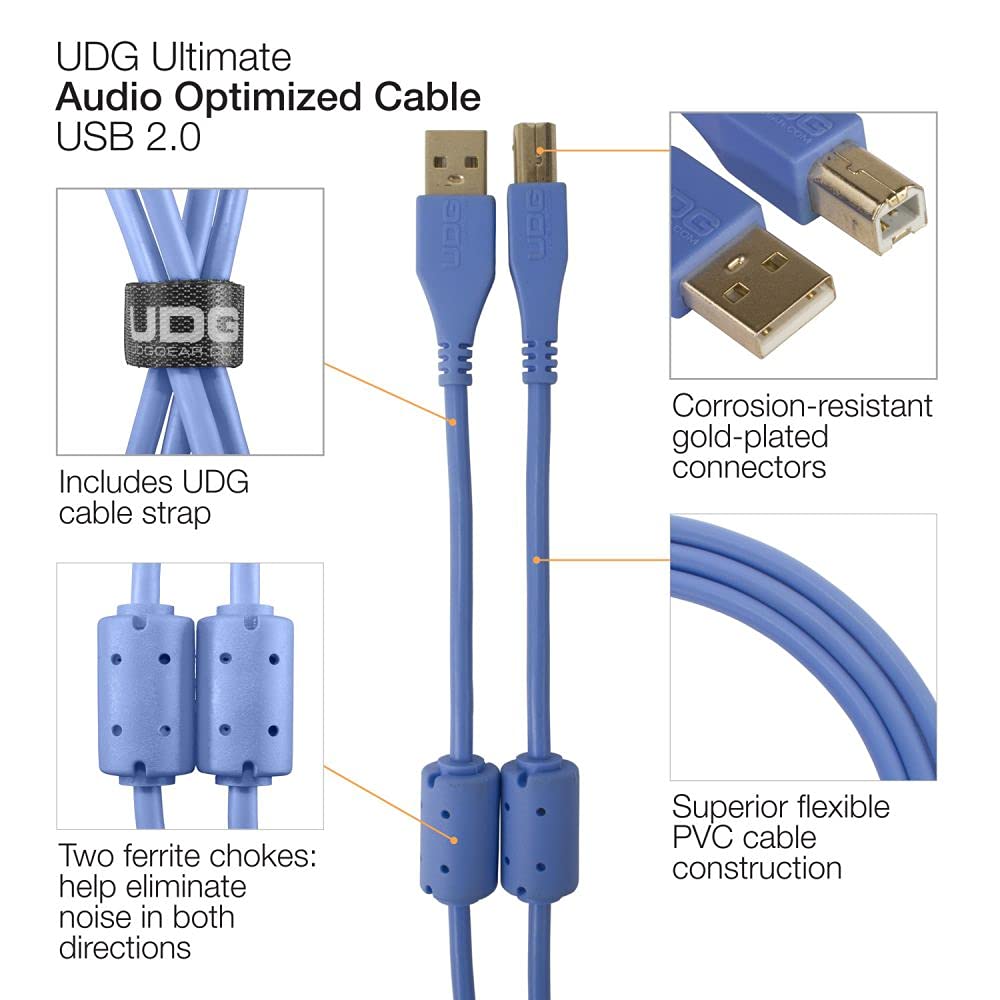UDG Ultimate Audio Cable USB 2.0 A-B Blue Straight 1m