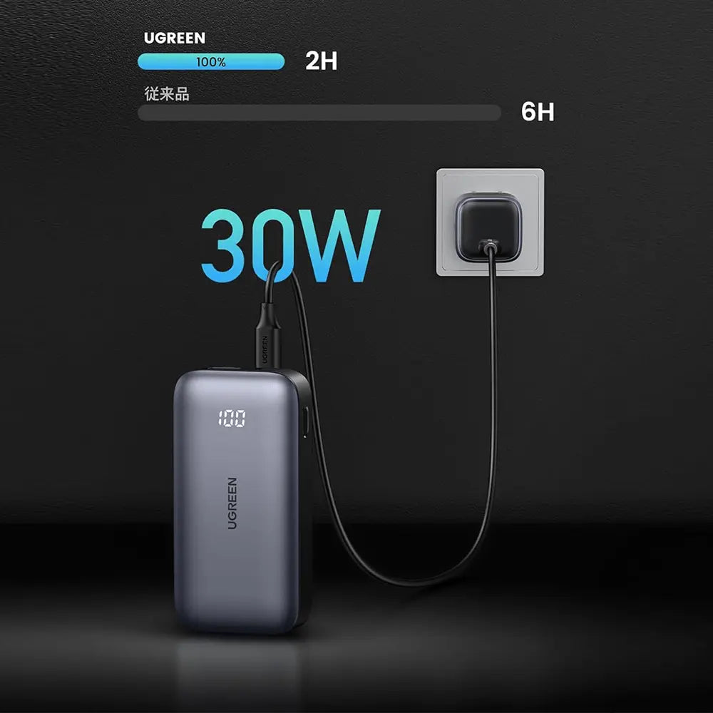 UGREEN 10000mAh PD-30W Two-way Fast Charging Power Bank PB502