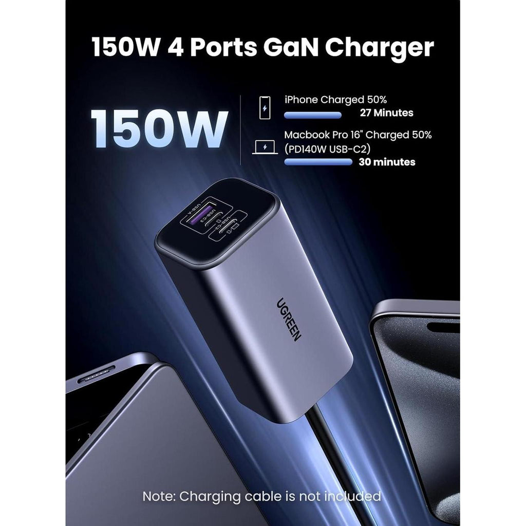 UGREEN 150W 4-Port GaN Fast Car Charger  - EC706