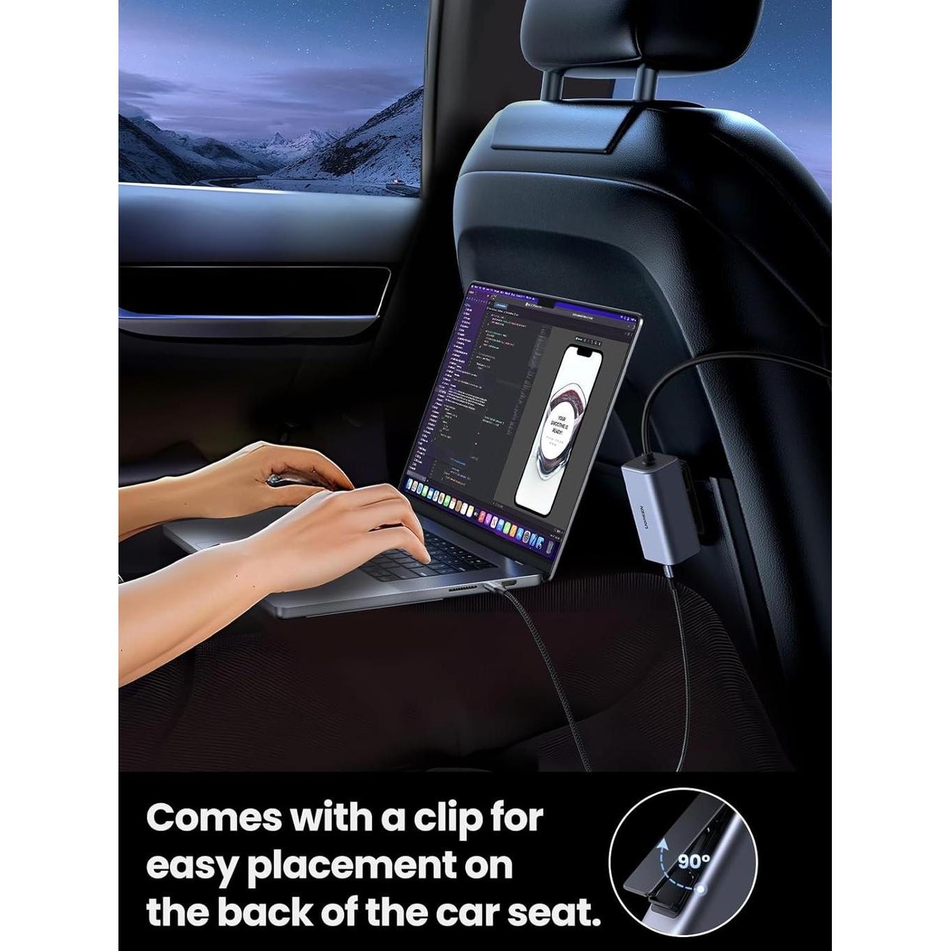 UGREEN 150W 4-Port GaN Fast Car Charger  - EC706