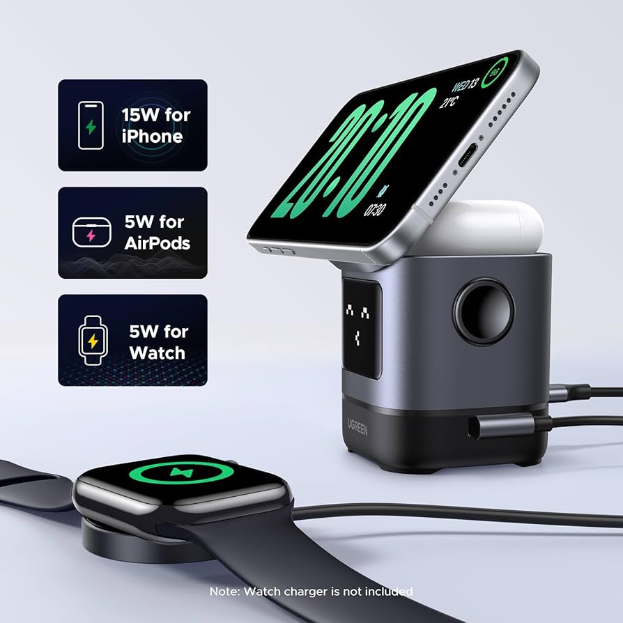 UGREEN 2-in-1 Magnetic Wireless Charger 20W W709