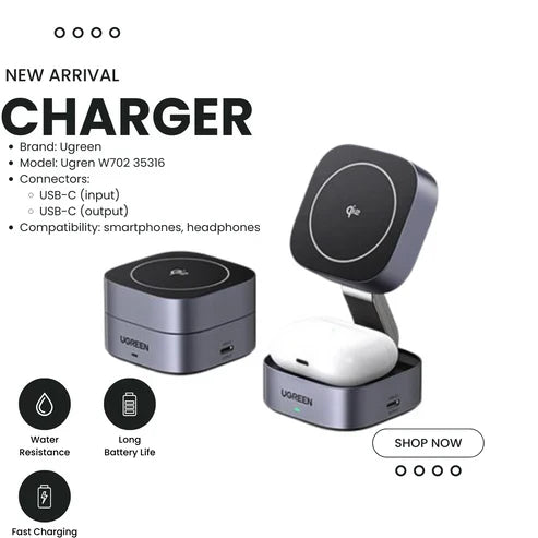 UGREEN 2-in-1 Magnetic Wireless Charger 15W W702