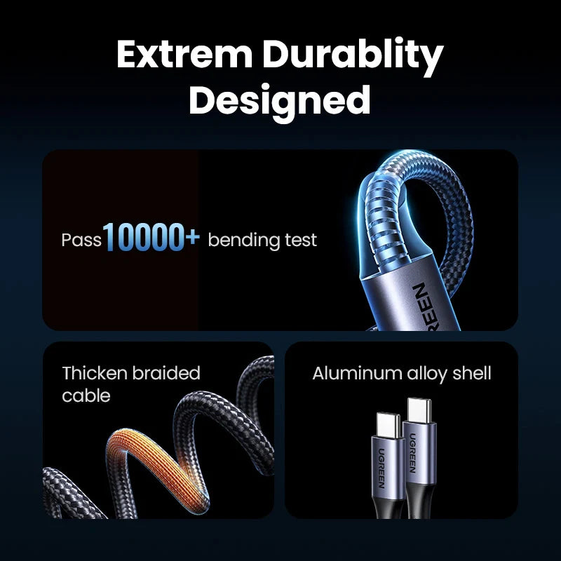 UGREEN 2-in-1 Universal PD Fast Charging Cable 5A Max 100W max black US561