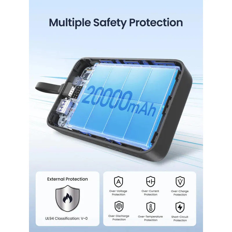 UGREEN 20000mAh PB with Built-in Cable 35340