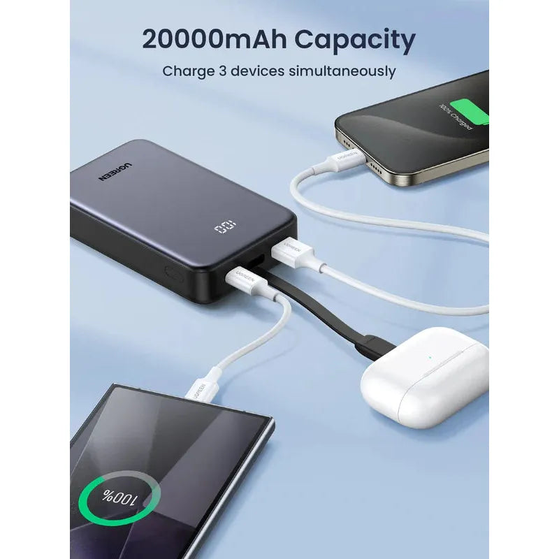 UGREEN 20000mAh PB with Built-in Cable 35340