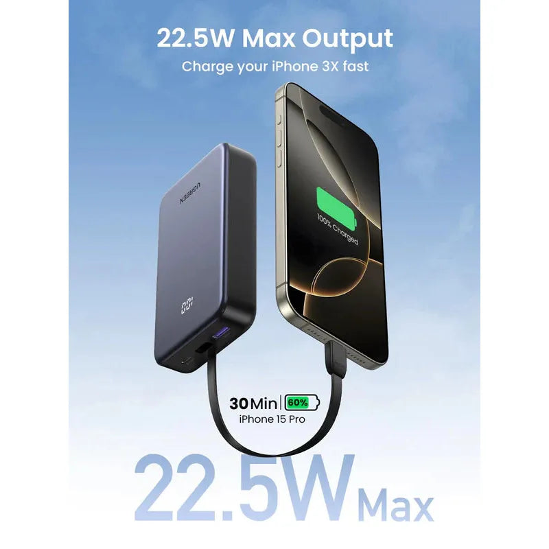 UGREEN 20000mAh PB with Built-in Cable 35340