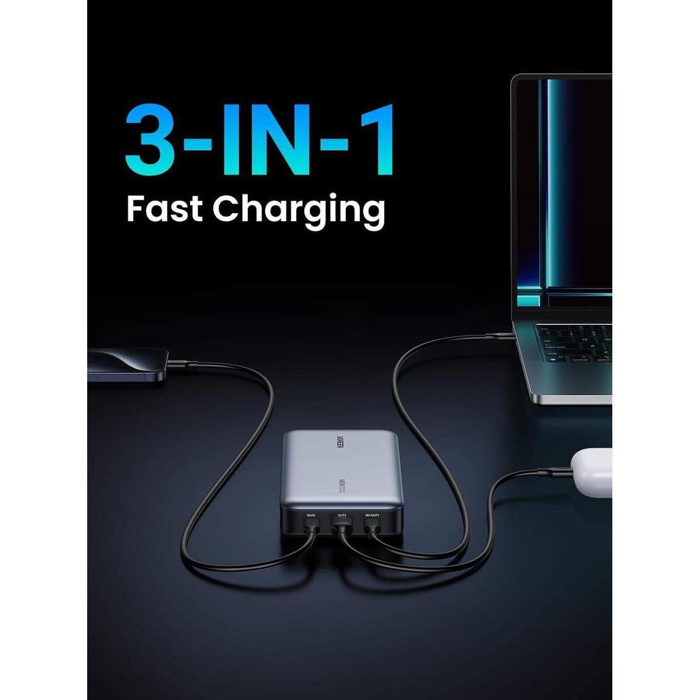 UGREEN 25000mAh 140W Power Bank with Built-in Cable PB205