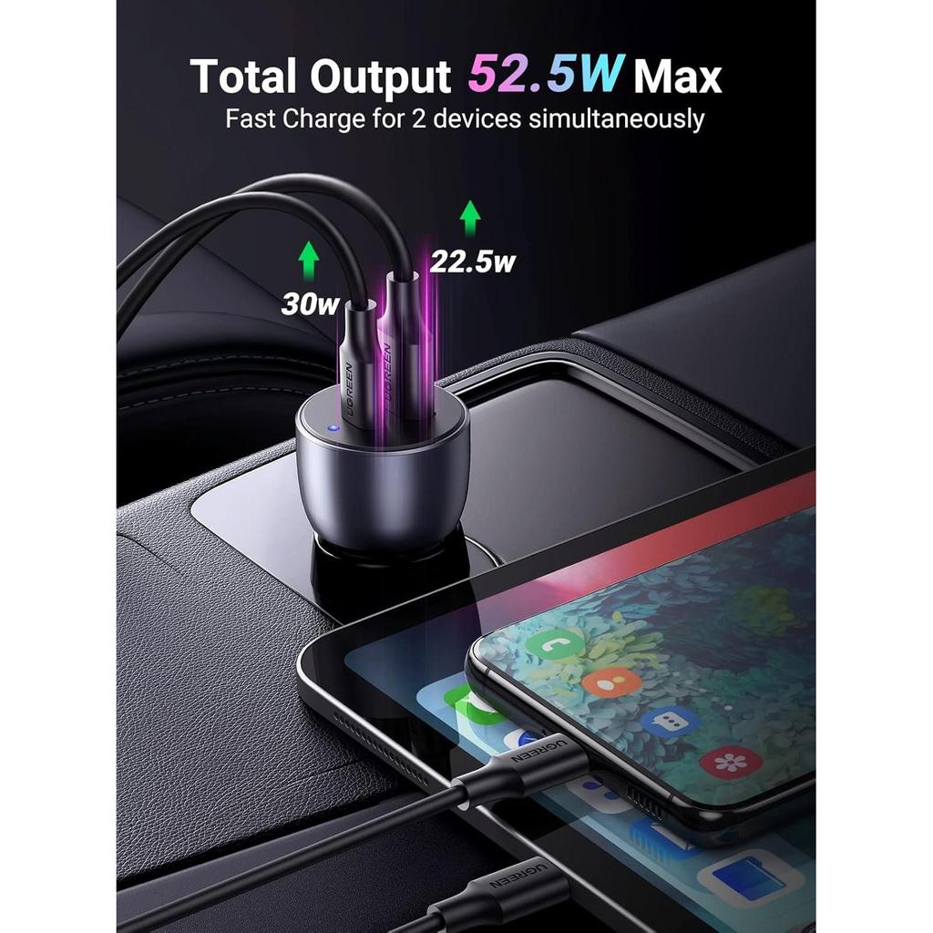UGREEN 36W Car Charger Alu Case Space Grey - CD213