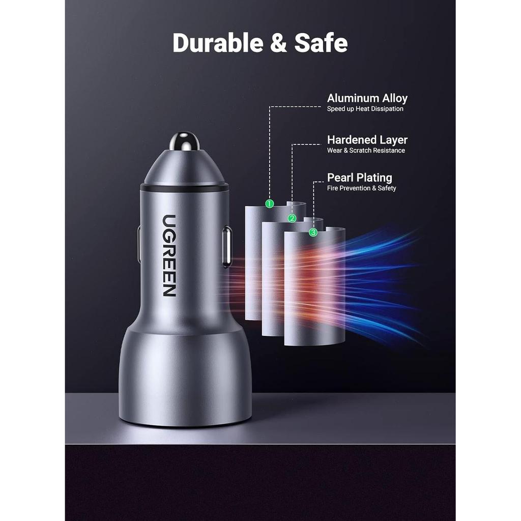 UGREEN 36W Car Charger Alu Case Space Grey - CD213