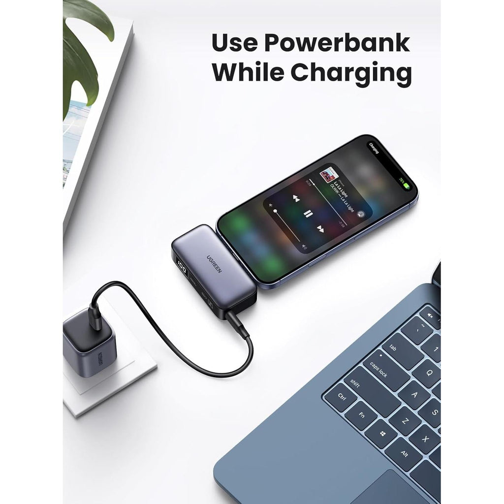 UGREEN 5000mAh PD-20W Power Bank with Built-in USB-C Connector - PB503