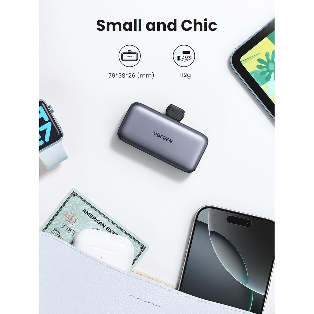 UGREEN 5000mAh PD-20W Power Bank with Built-in USB-C Connector - PB503