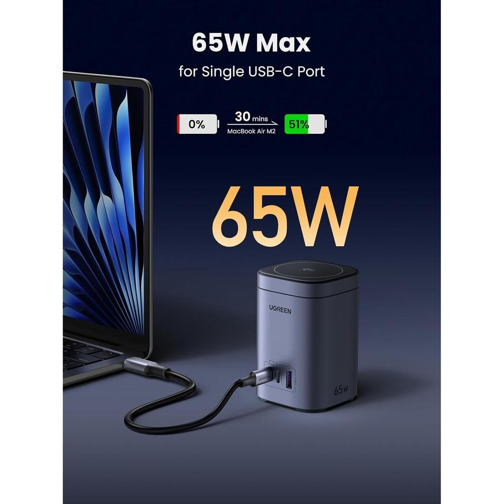 UGREEN 65W 2-in-1 GaN Desktop Fast Charger UK - X555