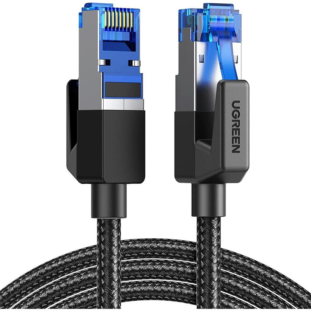 UGREEN CAT8 Shielded Round Braided Cable Modular Plugs 1m (Black) NW153
