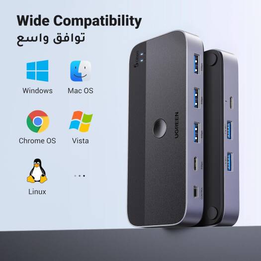 UGREEN CM662 USB 3.0 Switch Selector 2 In 4 out Sharing Switch Hub With Remote