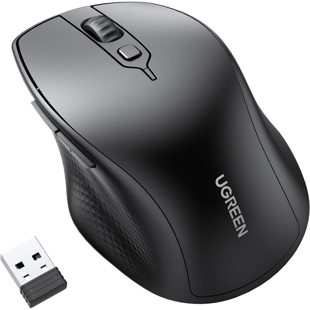 UGREEN Ergonomic Contoured-Shape Wireless Mouse Black - MU101