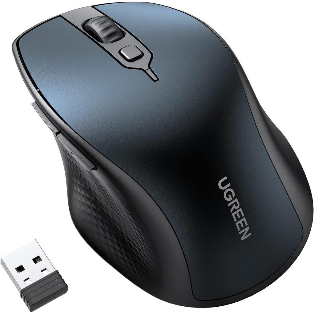 UGREEN Ergonomic Contoured-Shape Wireless Mouse Blue - MU101