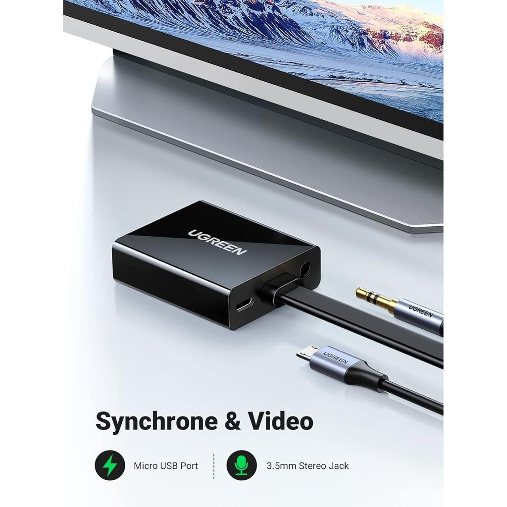 UGREEN HDMI To VGA+3.5mm Audio Converter 25CM - MM103