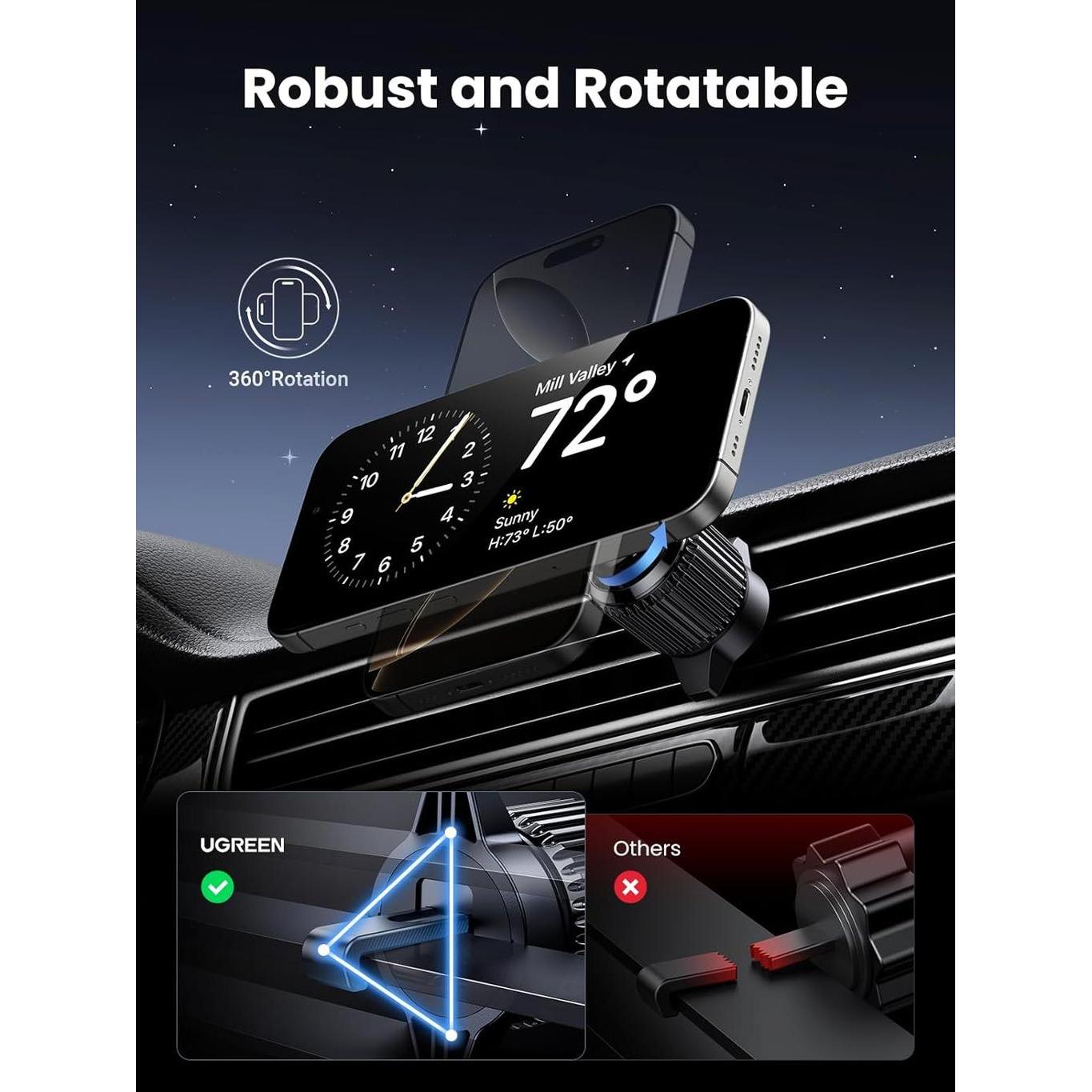 UGREEN Magnetic Car Wireless Charger 15W - W708