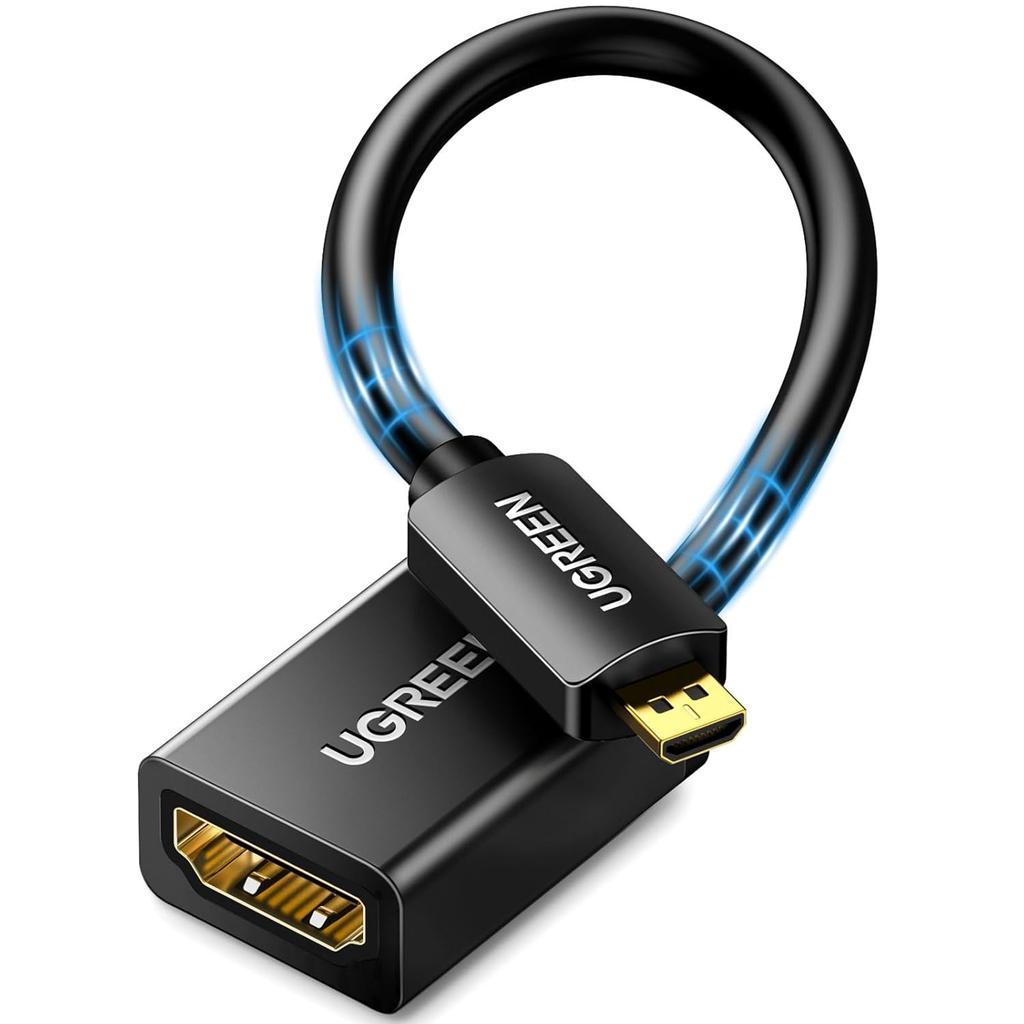 UGREEN Micro HDMI Male to HDMI Female Adapter Cable 22cm(Black) 20134