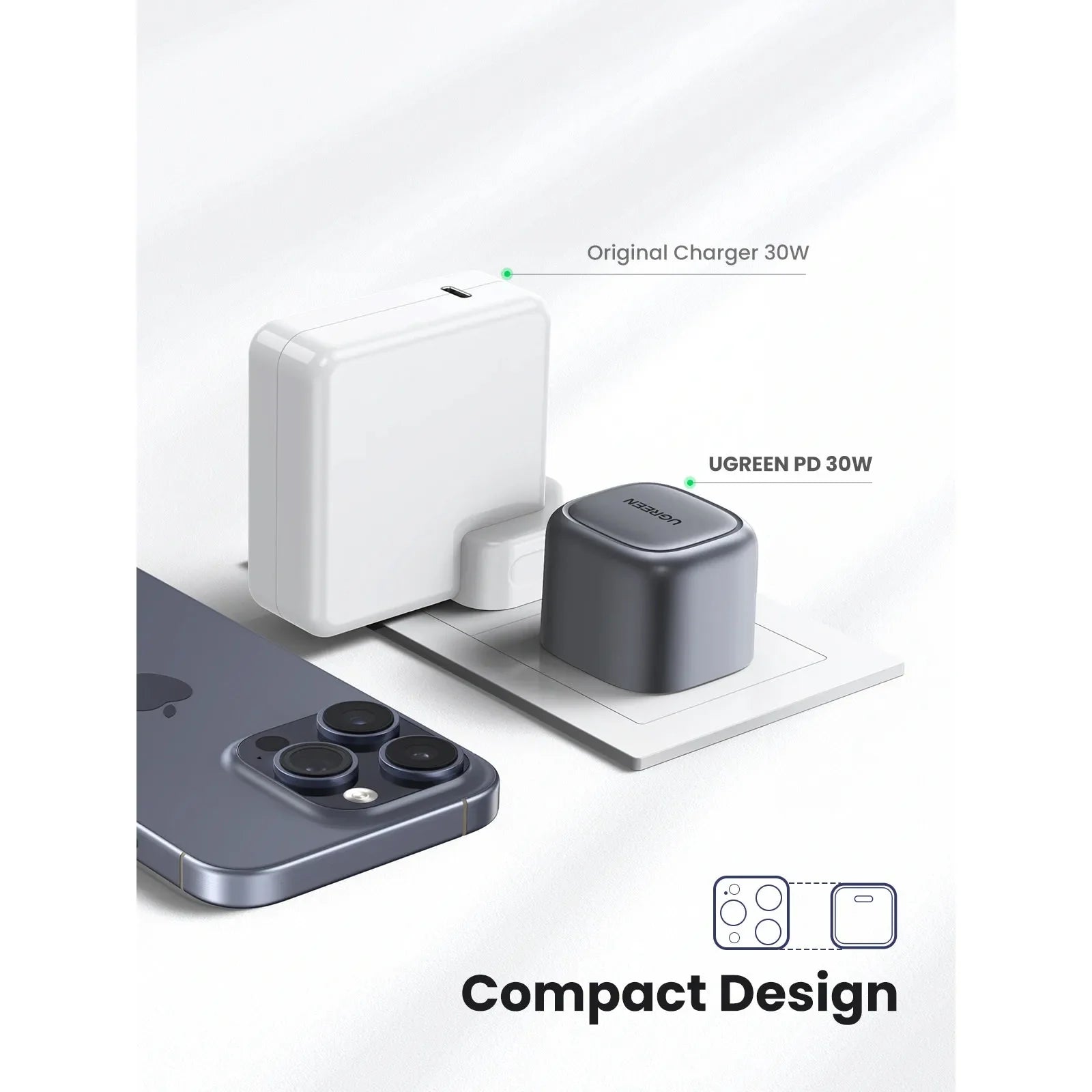UGREEN Nexode 30W USB-C PD GaN Fast Charger UK - Space Gray
