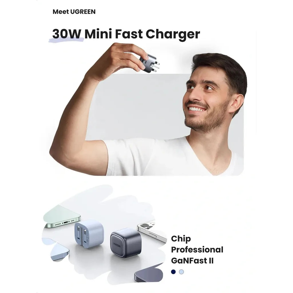 UGREEN Nexode 30W USB-C PD GaN Fast Charger UK - Space Gray