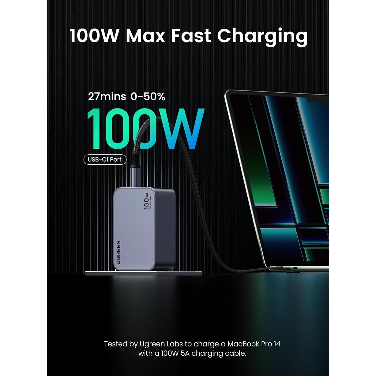 UGREEN Nexode Pro 100W 3-Port GaN Fast Charger Set UK X757