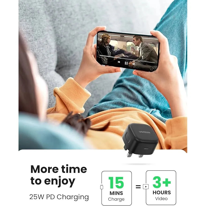 UGREEN PD 25w Fast Charger + USB Cable UK - CD250
