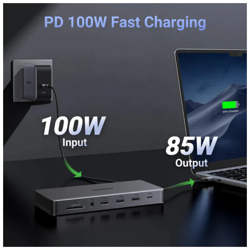 UGREEN Revodok Pro 13-in-1 USB-C Docking Station - HDMI / Ethernet / 100W PD / USB-A / SD/TF Card Slot / 3.5 mm Audio Jack