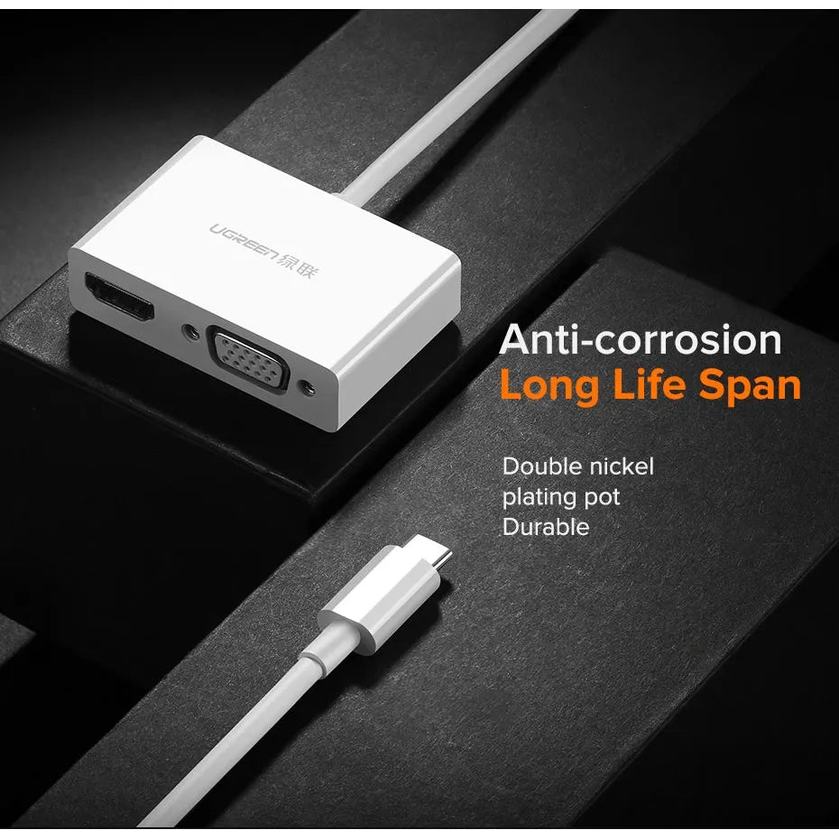 UGREEN Type C to HDMI + VGA Converter – MM123