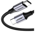 UGREEN USB 2.0 C M/M Round Cable Nickel Plating Aluminum Shell 1m Gray Black - US261
