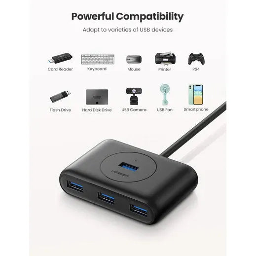 UGREEN USB 3.0 Hub - 1 Meter / Black