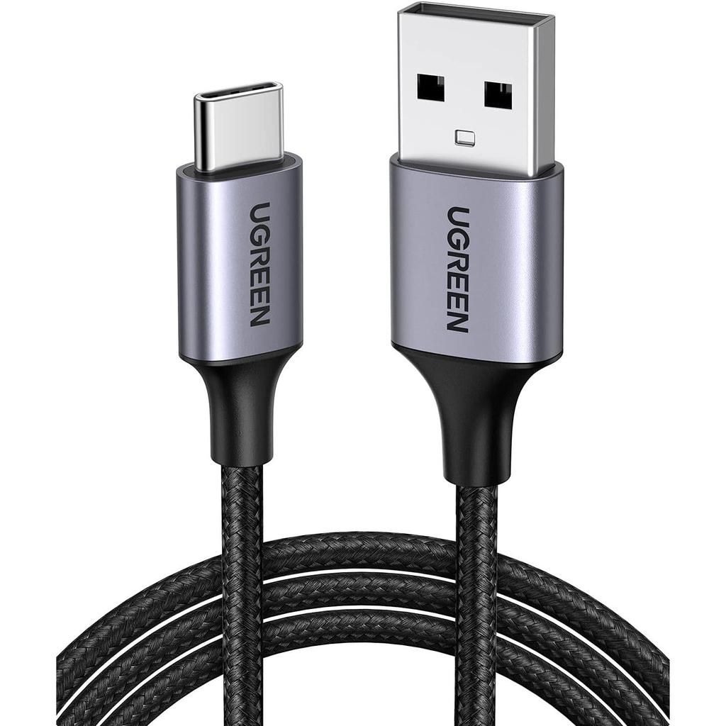 UGREEN USB-A 2.0 to USB-C Cable Nickel Plating Aluminum Braid 1.5m - Black US288
