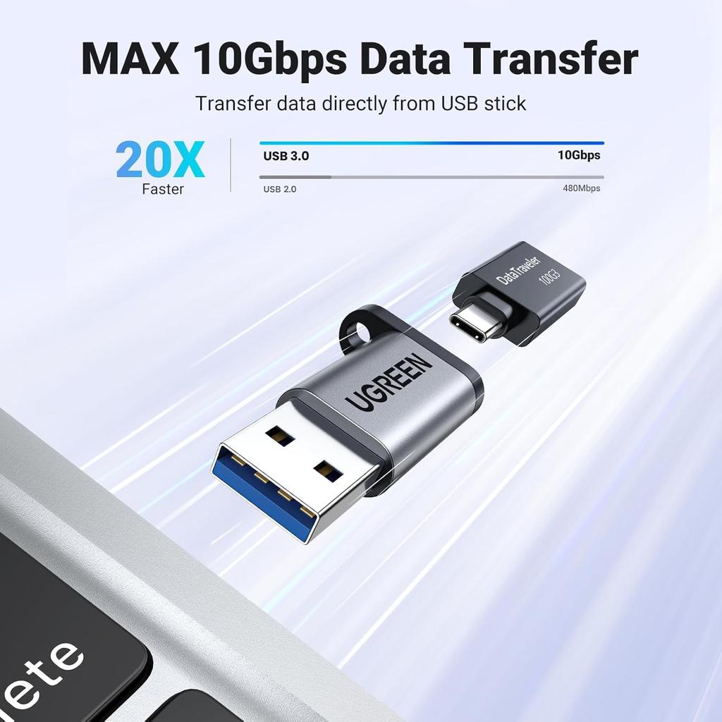 UGREEN USB-A 3.0 to USB-C Adapter Grey- US276