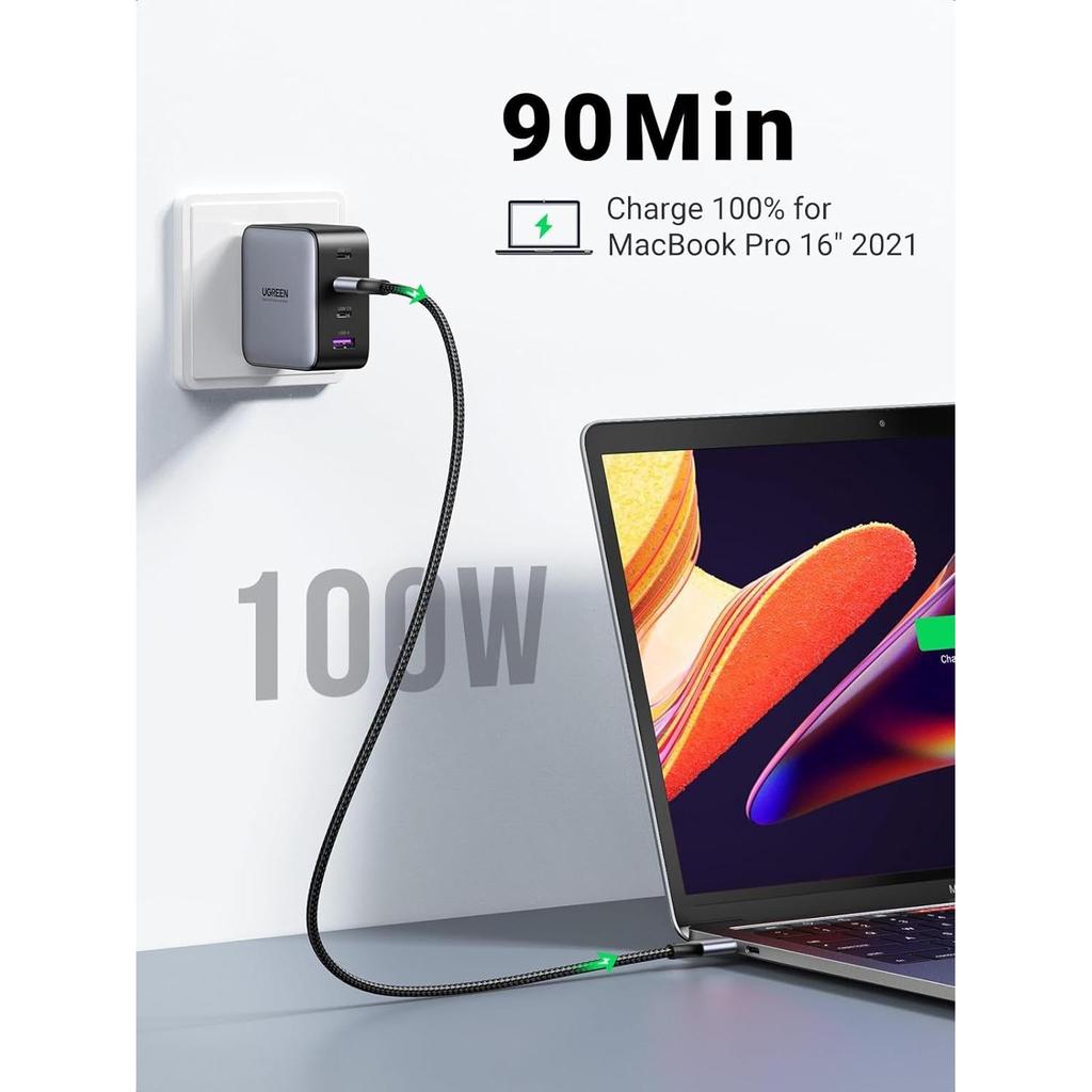 UGREEN USB-C Cable Aluminum Case with Braided 1m - Black US316