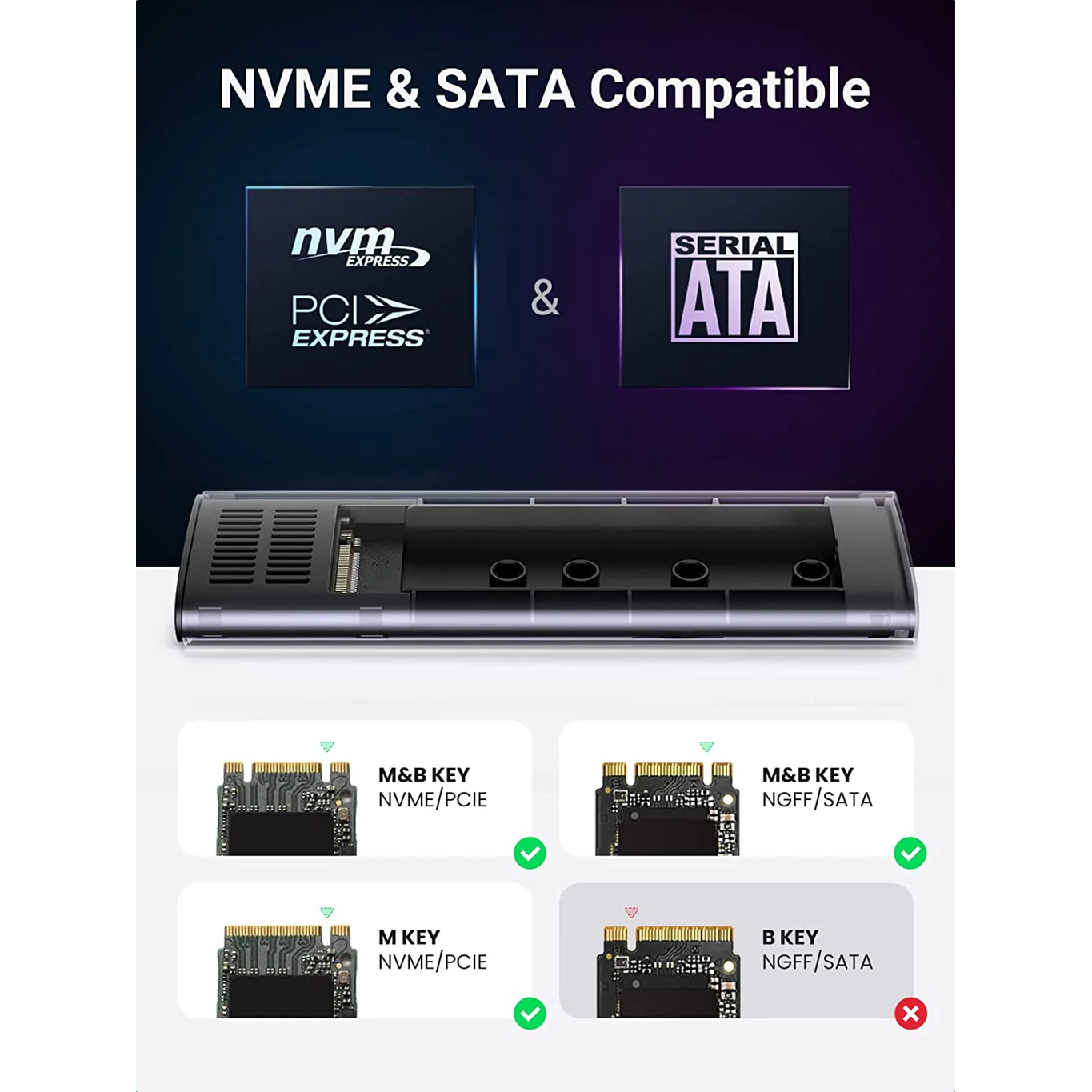 UGREEN USB-C Female to M.2 M-Key 10Gbps Enclosure C TO C Cable 50cm - CM400