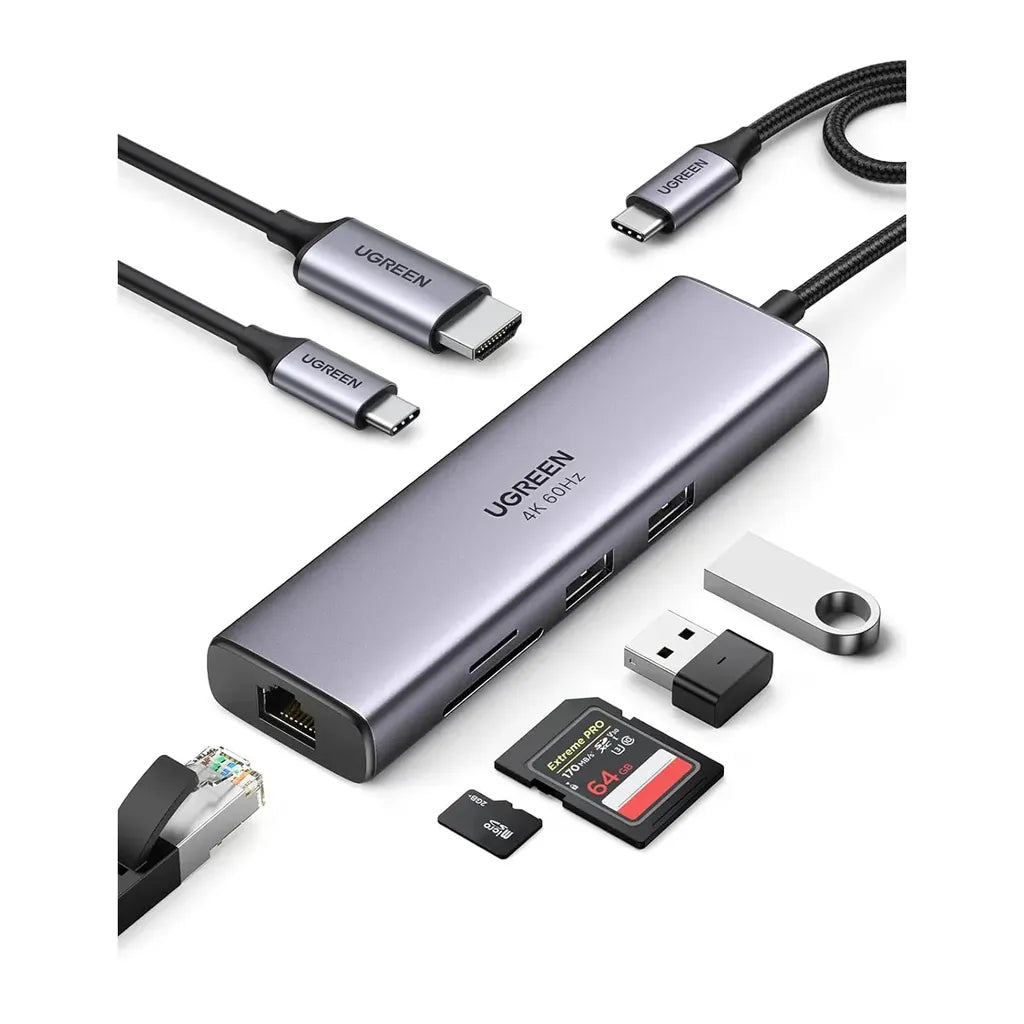 UGREEN USB-C Multifunction Adapter with Ethernet Interface  Grey CM512