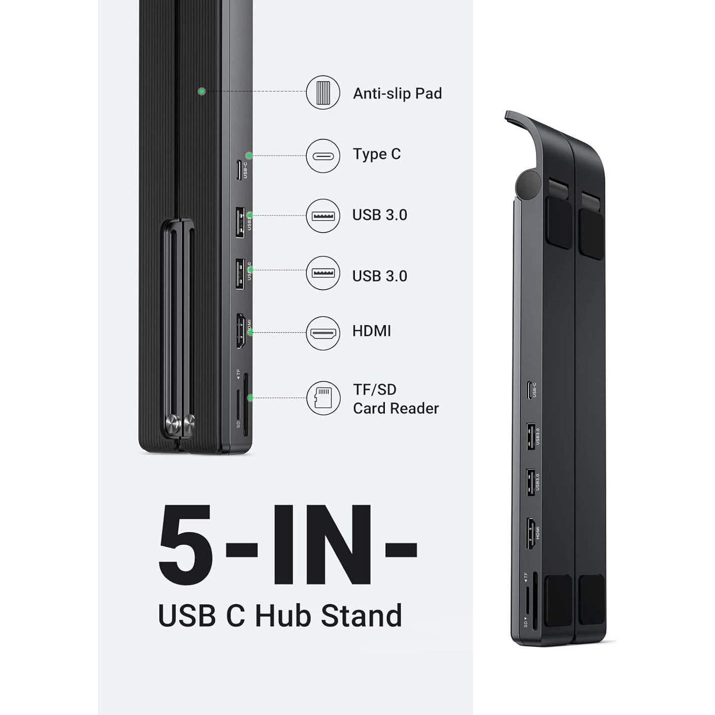 UGREEN USB-C to 2*USB3.0+HDMI+SD+TF Card Reader Docking Station - CM359