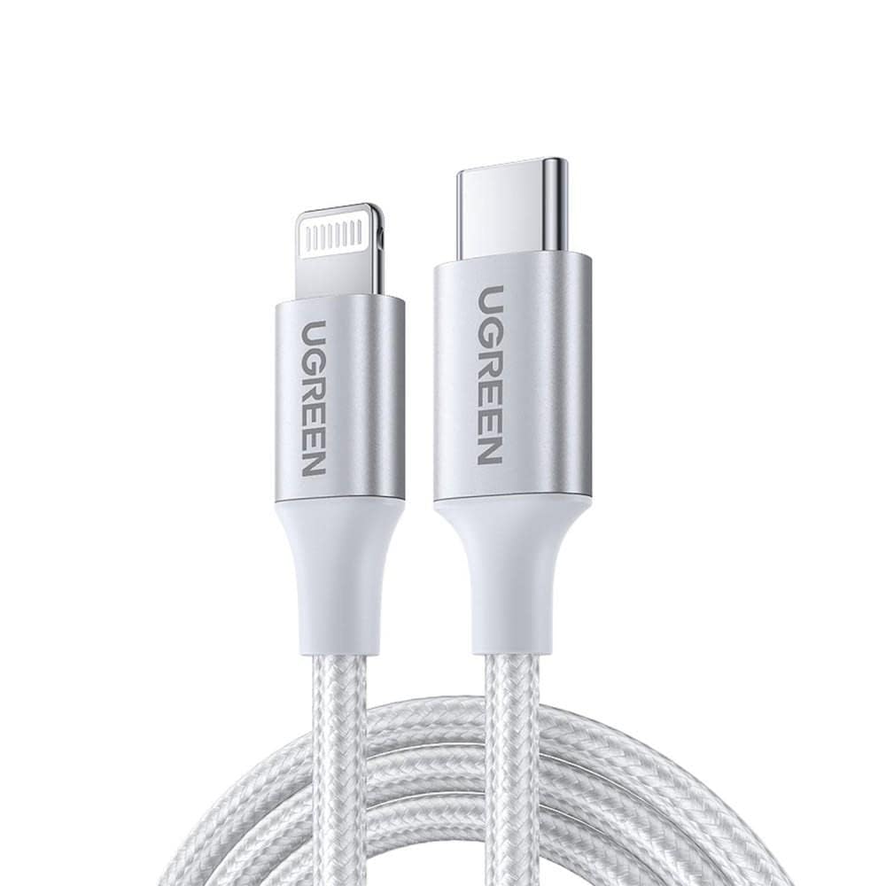 UGREEN USB-C to Lightning M/M Cable Aluminum Shell Braided 1m Silver - US304