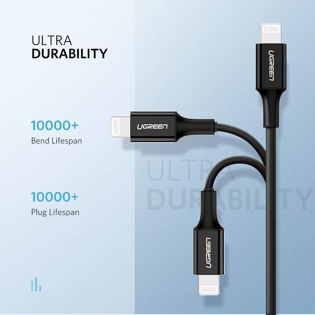 UGREEN USB-C to Lightning M/M Cable Rubber Shell 2m Black - US171
