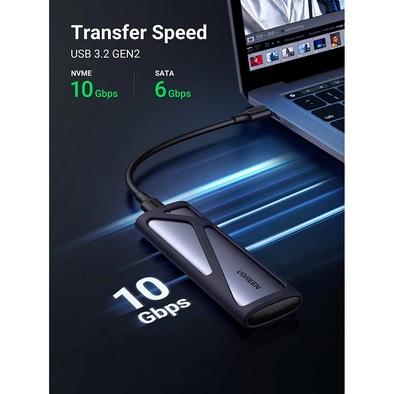 UGREEN USB-C to M.2 B-Key Hard Drive Enclosure 5Gbps 50cm CM400