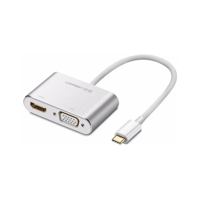 UGREEN USB Type C to HDMI + VGA Converter - White