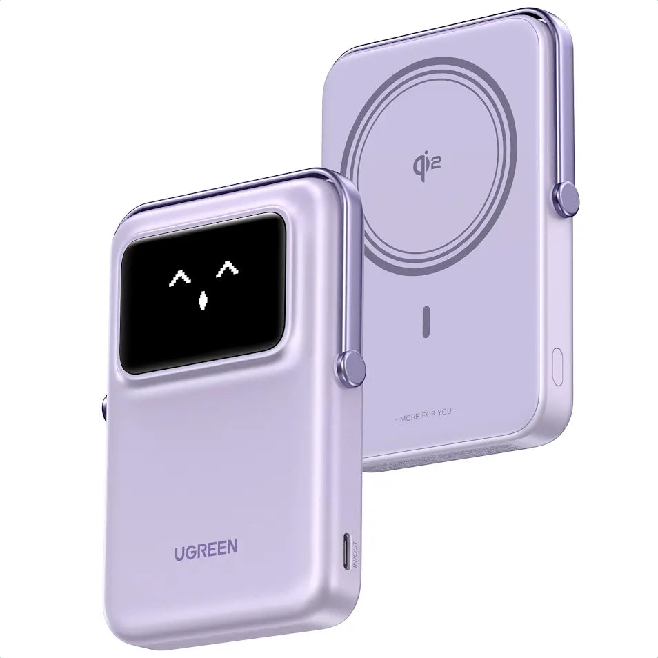 UGREEN Uno 10000mAhPD-20W Magnetic Wireless Qi2 15w Power Bank Purple PB764