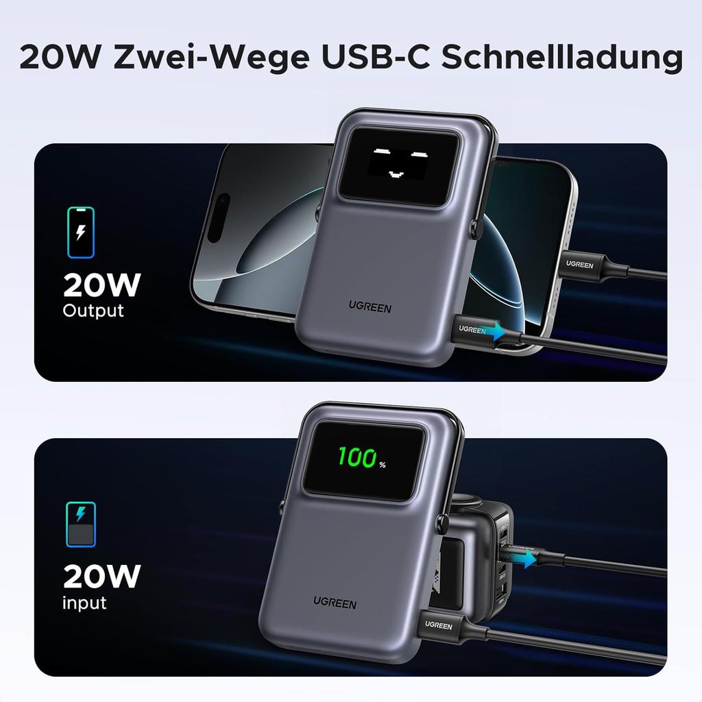 UGREEN Uno Magnetic Wireless Power Bank 10000mAh 15W PB764