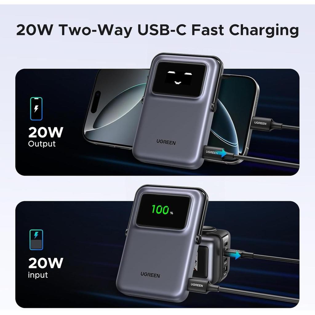 UGREEN Uno Magnetic Wireless Power Bank 10000mAh 20W - PB572