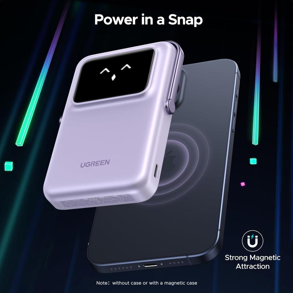 UGREEN Uno Magnetic Wireless Power Bank   10000mAh 20W Purple - PB572
