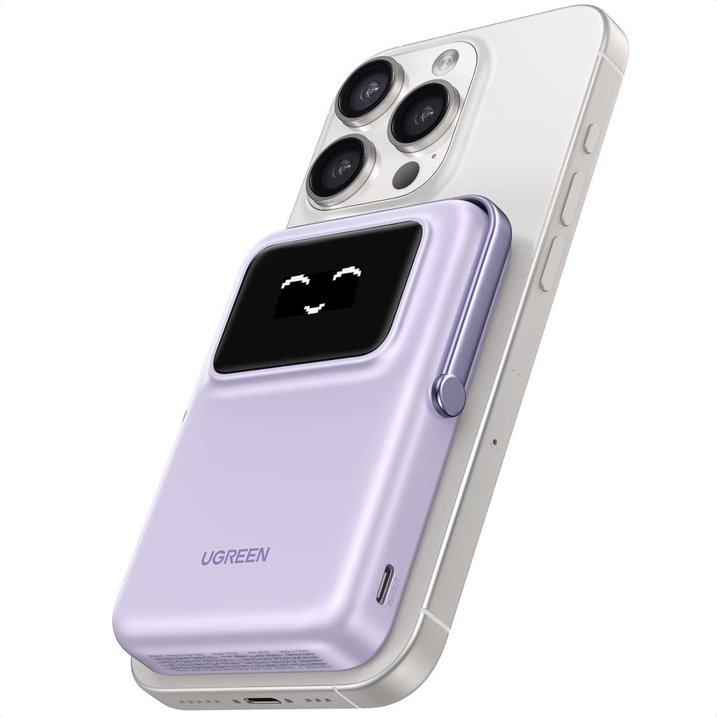 UGREEN Uno Magnetic Wireless Power Bank   10000mAh 20W Purple - PB572