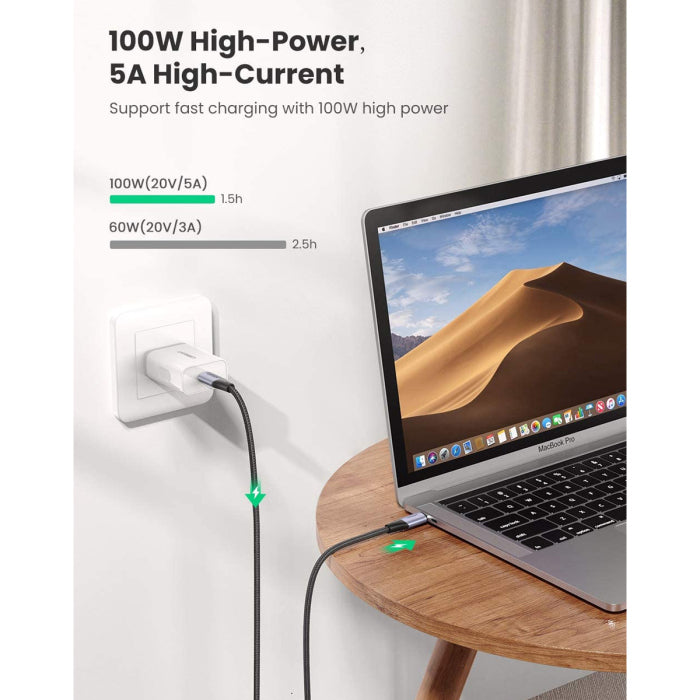 UGreen USB-C 3.1 M/M Gen2 5A Cable With Braided 1m - Black US355