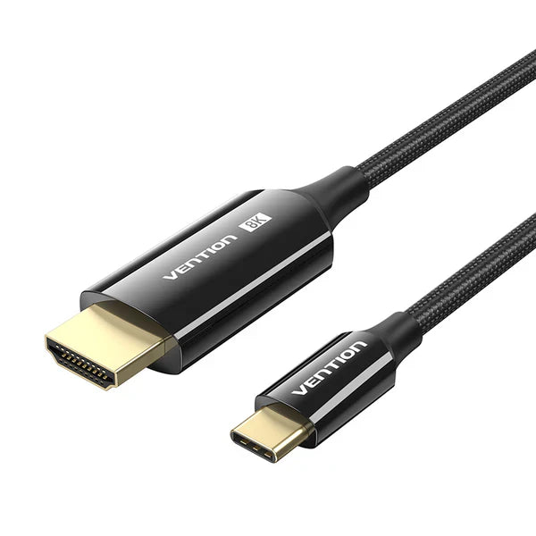 USB-C to HDMI-A 8K HD Cable 1.8M Cotton Braided Black Zinc Alloy