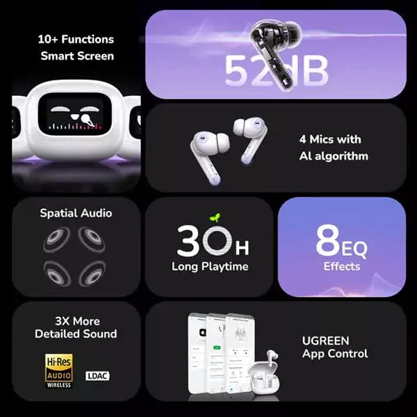 Ugreen Hitune T6 Magic WS211 Earphone Wireless In Ear Style Active Noise-Cancellation